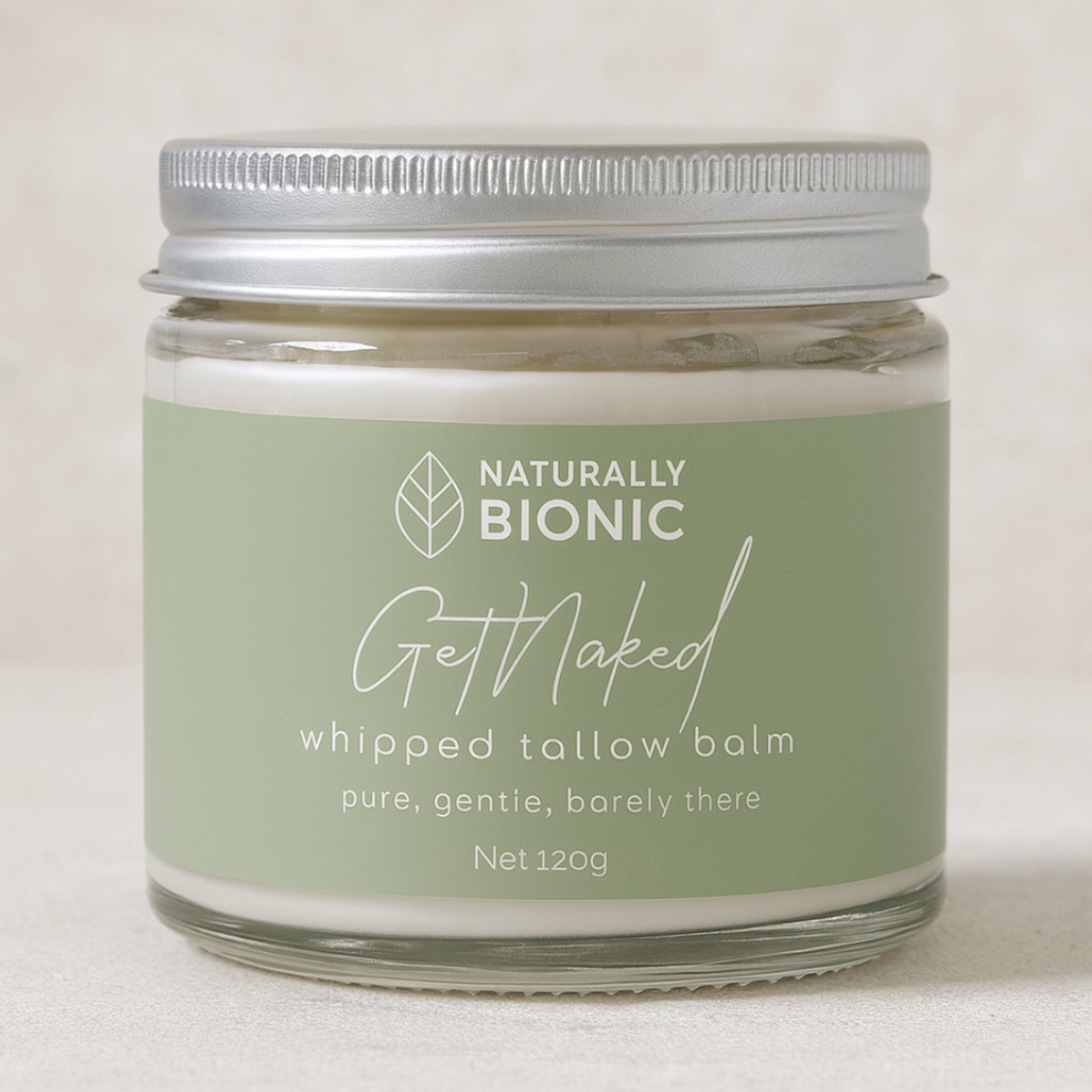 Jar of get naked whipped tallow balm 