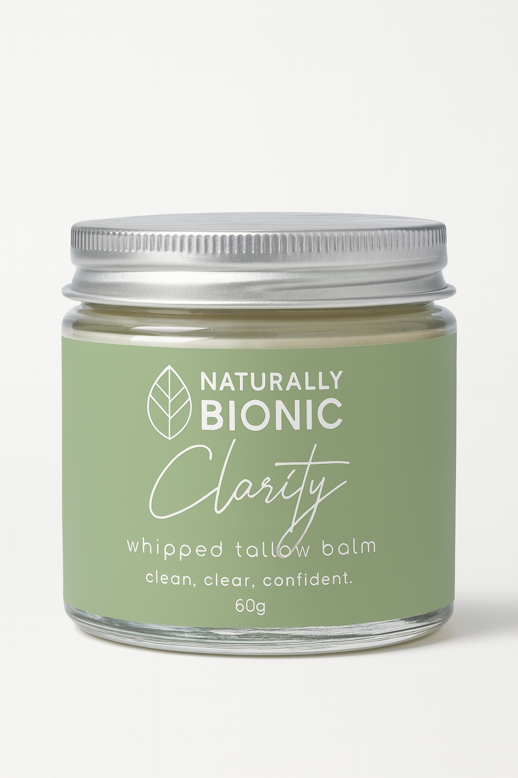 Naturally Bionic Clarity Anti-Blemish Tallow Balm - Fragranc-free whipped moisturising balm for teen and sensitive skin 
